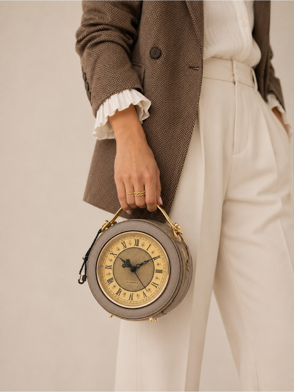 Novelty Alarm Clock Crossbody Bag | Vegan Leather | NWT Gold Hardware